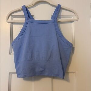 Athleta Light Blue Ribbed Crop Top